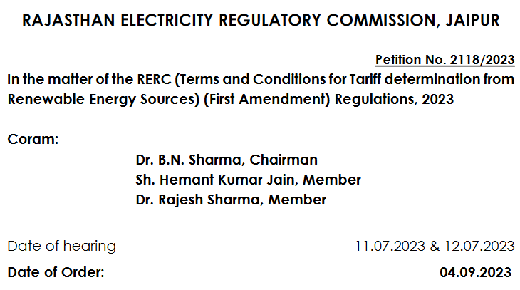 RERC Proposes Amendments to Boost Renewable Energy in Rajasthan