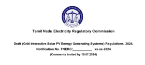 TNERC Proposes New Regulations for Grid Interactive Solar PV Energy Generating Systems in Tamil Nadu