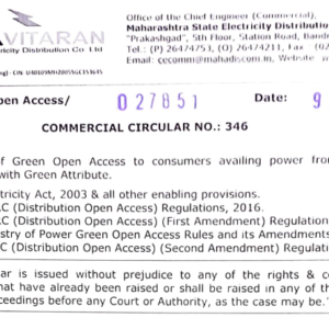 Grant of Green Open Access to consumers availing power from Renewable Energy with Green Attribute.